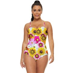 Flowers Blossom Bloom Nature Plant Retro Full Coverage Swimsuit by Amaryn4rt