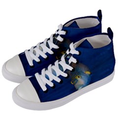 Fish Blue Animal Water Nature Women s Mid-top Canvas Sneakers by Amaryn4rt