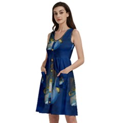 Fish Blue Animal Water Nature Sleeveless Dress With Pocket by Amaryn4rt