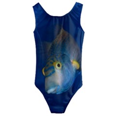 Fish Blue Animal Water Nature Kids  Cut-out Back One Piece Swimsuit by Amaryn4rt