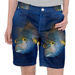 Fish Blue Animal Water Nature Women s Pocket Shorts by Amaryn4rt