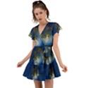 Fish Blue Animal Water Nature Flutter Sleeve Wrap Dress View1