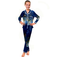 Fish Blue Animal Water Nature Kids  Satin Long Sleeve Pajamas Set by Amaryn4rt