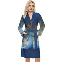 Fish Blue Animal Water Nature Long Sleeve Velvet Robe by Amaryn4rt