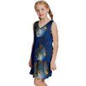 Fish Blue Animal Water Nature Kids  Sleeveless Tiered Mini Dress View2