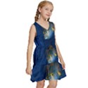 Fish Blue Animal Water Nature Kids  Sleeveless Tiered Mini Dress View3