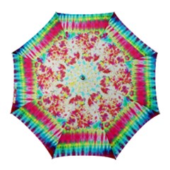 Pattern Decorated Schoolbus Tie Dye Golf Umbrellas by Amaryn4rt