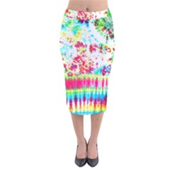 Pattern Decorated Schoolbus Tie Dye Velvet Midi Pencil Skirt by Amaryn4rt