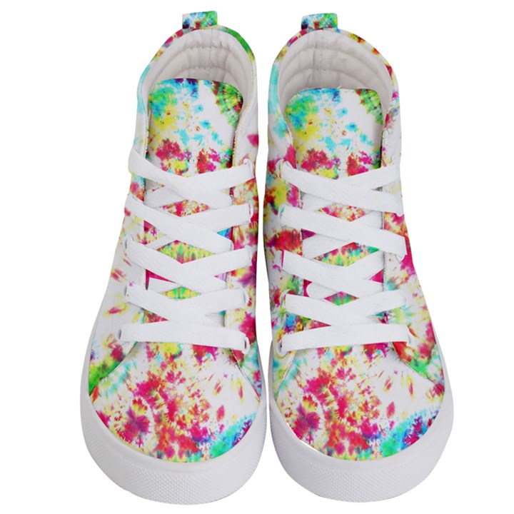 Pattern Decorated Schoolbus Tie Dye Kids  Hi-Top Skate Sneakers