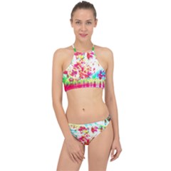 Pattern Decorated Schoolbus Tie Dye Halter Bikini Set by Amaryn4rt