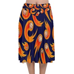 Space Patterns Pattern Velvet Flared Midi Skirt by Amaryn4rt