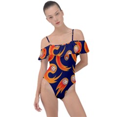 Space Patterns Pattern Frill Detail One Piece Swimsuit by Amaryn4rt