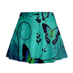 Texture Butterflies Background Mini Flare Skirt by Amaryn4rt