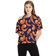 Space Patterns Pattern One Shoulder Cut Out T-shirt by Amaryn4rt