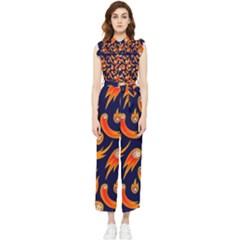 Space Patterns Pattern Women s Frill Top Chiffon Jumpsuit by Amaryn4rt