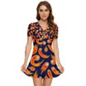 Space Patterns Pattern V-Neck High Waist Chiffon Mini Dress View1