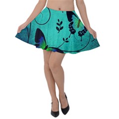 Texture Butterflies Background Velvet Skater Skirt by Amaryn4rt