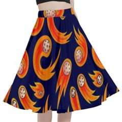 Space Patterns Pattern A-line Full Circle Midi Skirt With Pocket by Amaryn4rt