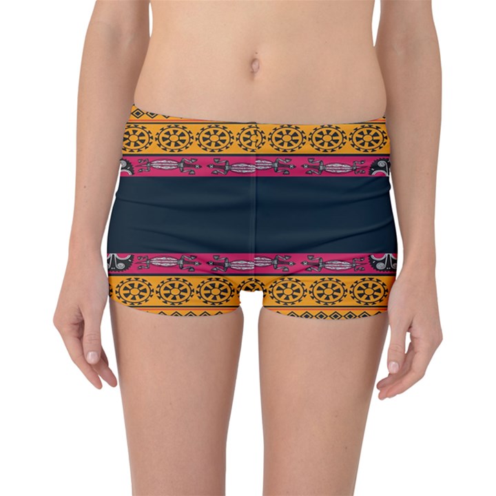 Pattern Ornaments Africa Safari Summer Graphic Boyleg Bikini Bottoms