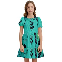 Texture Butterflies Background Kids  Puff Sleeved Dress