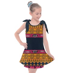 Pattern Ornaments Africa Safari Summer Graphic Kids  Tie Up Tunic Dress by Amaryn4rt