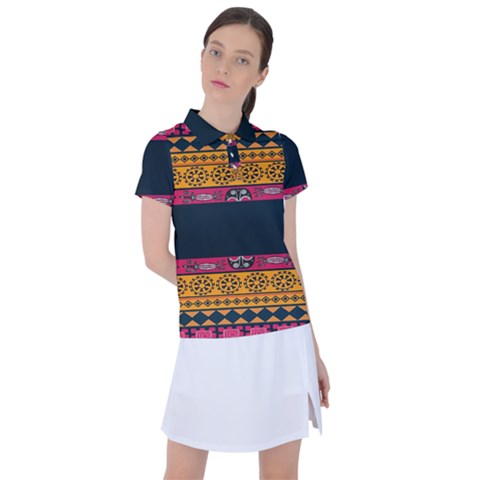 Pattern Ornaments Africa Safari Summer Graphic Women s Polo T-shirt by Amaryn4rt