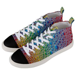 Bubbles Rainbow Colourful Colors Men s Mid-top Canvas Sneakers by Amaryn4rt