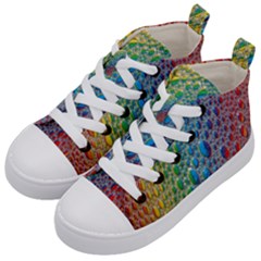 Bubbles Rainbow Colourful Colors Kids  Mid-top Canvas Sneakers by Amaryn4rt