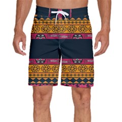 Pattern Ornaments Africa Safari Summer Graphic Men s Beach Shorts by Amaryn4rt