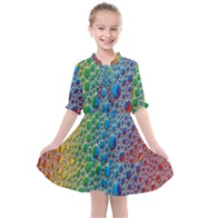 Bubbles Rainbow Colourful Colors Kids  All Frills Chiffon Dress by Amaryn4rt