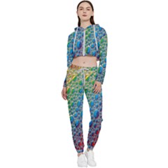 Bubbles Rainbow Colourful Colors Cropped Zip Up Lounge Set by Amaryn4rt