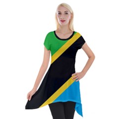 Flag Of Tanzania Short Sleeve Side Drop Tunic by Amaryn4rt