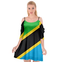 Flag Of Tanzania Cutout Spaghetti Strap Chiffon Dress by Amaryn4rt