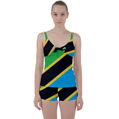 Flag Of Tanzania Tie Front Two Piece Tankini by Amaryn4rt