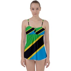 Flag Of Tanzania Babydoll Tankini Top by Amaryn4rt