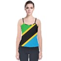 Flag Of Tanzania Velvet Spaghetti Strap Top View1