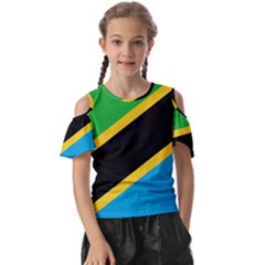 Flag Of Tanzania Kids  Butterfly Cutout T-shirt by Amaryn4rt