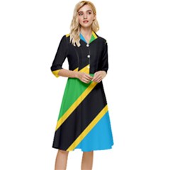 Flag Of Tanzania Classy Knee Length Dress by Amaryn4rt