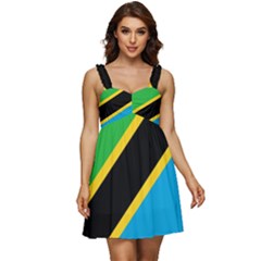 Flag Of Tanzania Ruffle Strap Babydoll Chiffon Dress by Amaryn4rt