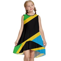 Flag Of Tanzania Kids  Frill Swing Dress by Amaryn4rt