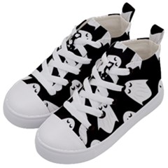 Ghost Halloween Pattern Kids  Mid-top Canvas Sneakers by Amaryn4rt