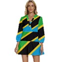 Flag Of Tanzania V-Neck Placket Mini Dress View1