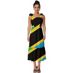 Flag Of Tanzania Tie-strap Tiered Midi Chiffon Dress by Amaryn4rt