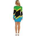 Flag Of Tanzania Long Sleeve Square Neck Bodycon Velvet Dress View4