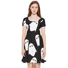 Ghost Halloween Pattern Inside Out Cap Sleeve Dress by Amaryn4rt