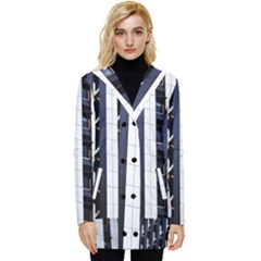 Architecture-building-pattern Button Up Hooded Coat  by Amaryn4rt