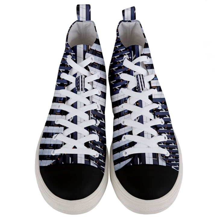 Architecture-building-pattern Men s Mid-Top Canvas Sneakers