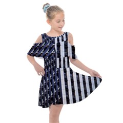 Architecture-building-pattern Kids  Shoulder Cutout Chiffon Dress by Amaryn4rt