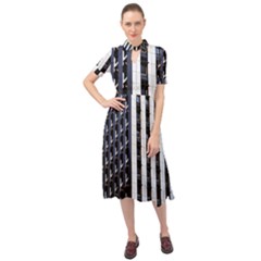 Architecture-building-pattern Keyhole Neckline Chiffon Dress by Amaryn4rt