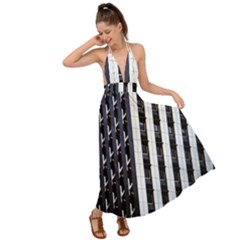 Architecture-building-pattern Backless Maxi Beach Dress by Amaryn4rt